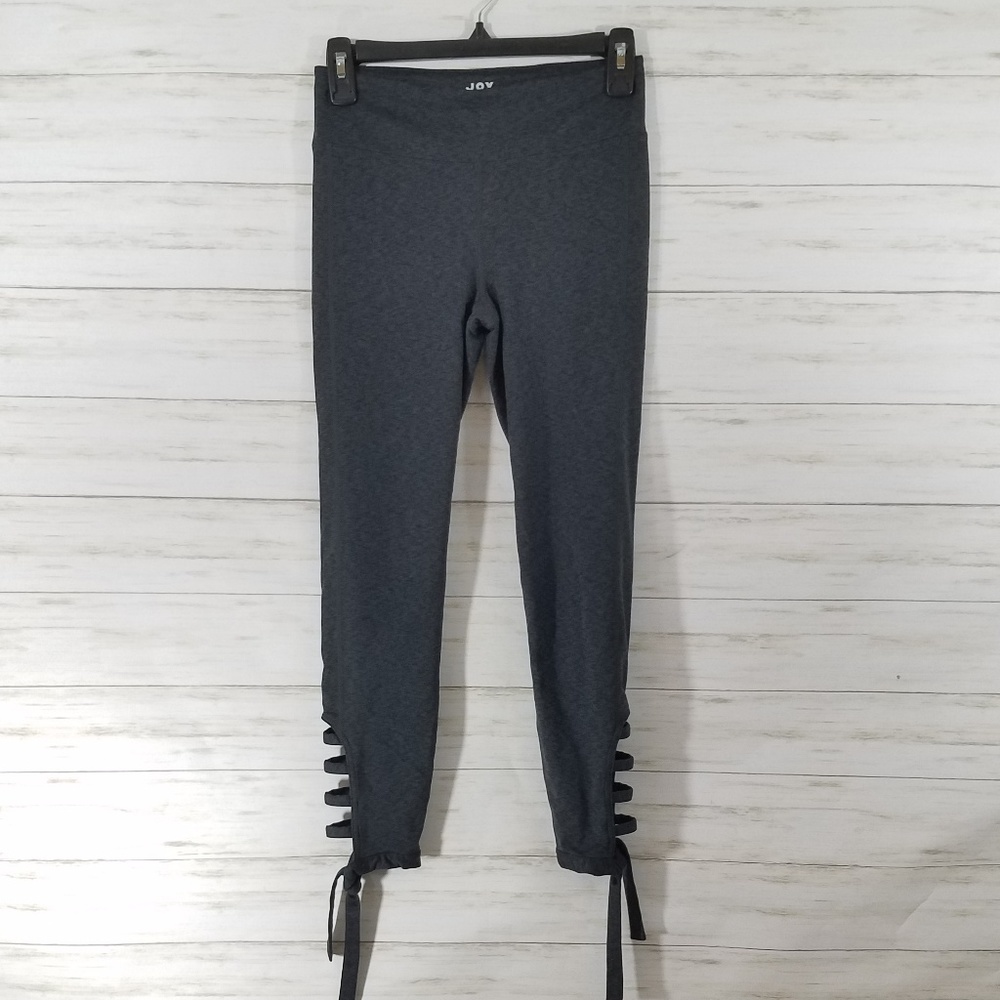Joy Lab Leggings Strappy Cutout Tie Ankle Gray S - Picture 1 of 8